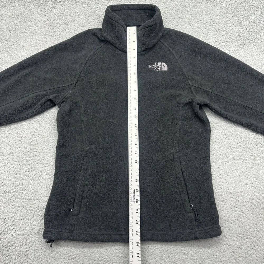 The North Face T201 F13‎ Womens Small Full Zip Black Poly Fleece Jacket CR04JK3